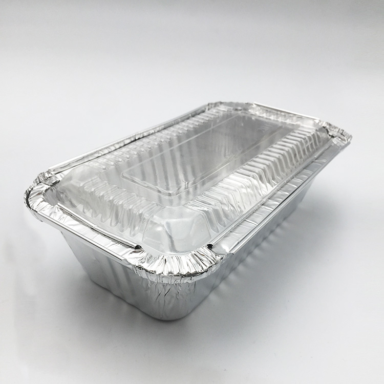 Прямоугольный ланч-бокс из алюминиевой фольги с крышкой для выпечки и барбекю