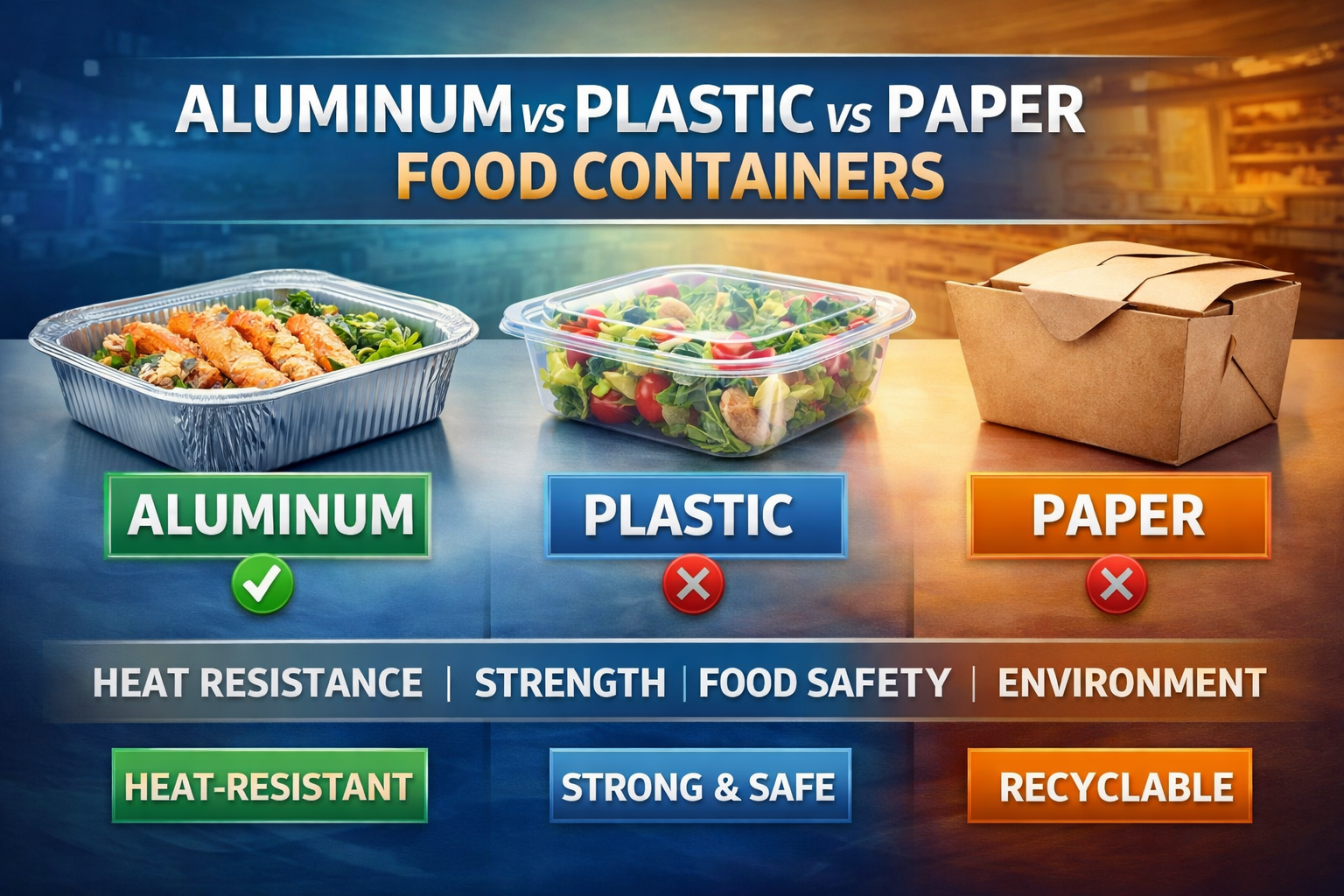 Алюминиевые, пластиковые или бумажные пищевые контейнеры: что лучше для вашего бизнеса?
