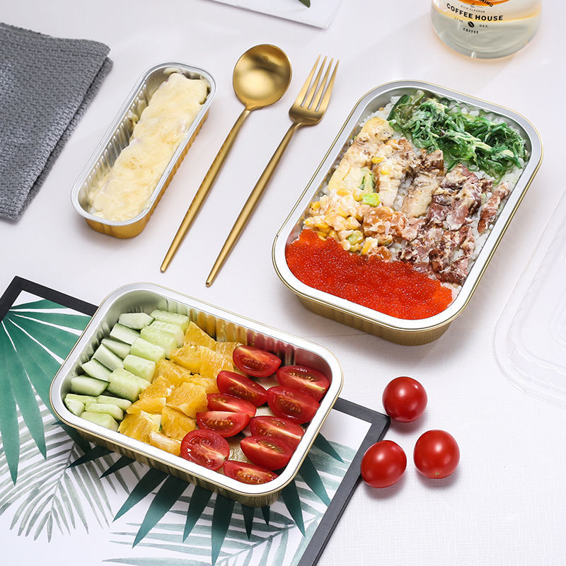 Одноразовая кастрюля для столовых приборов из золотой фольги емкостью 1050 мл