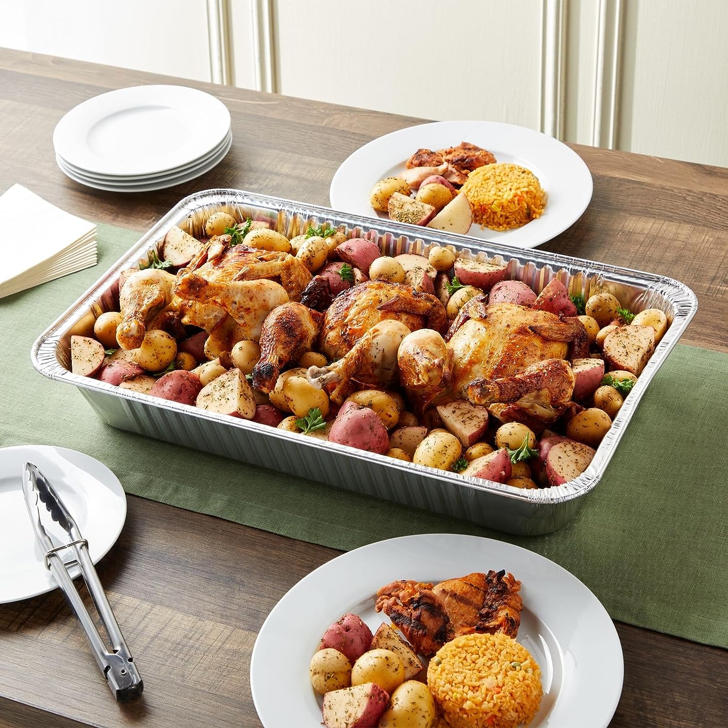 850 мл прямоугольной алюминиевой сковороды, мелкие края