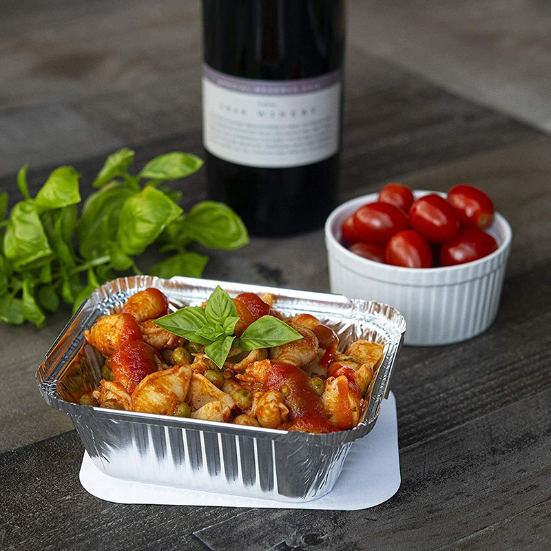 Мини-прямоугольный лоток из алюминиевой фольги, 190 мл, коробка для фаст-фуда