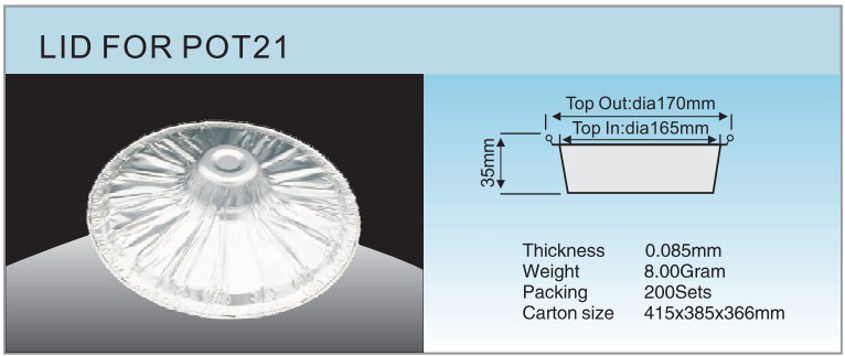 КРЫШКА ДЛЯ POT21спецификация
